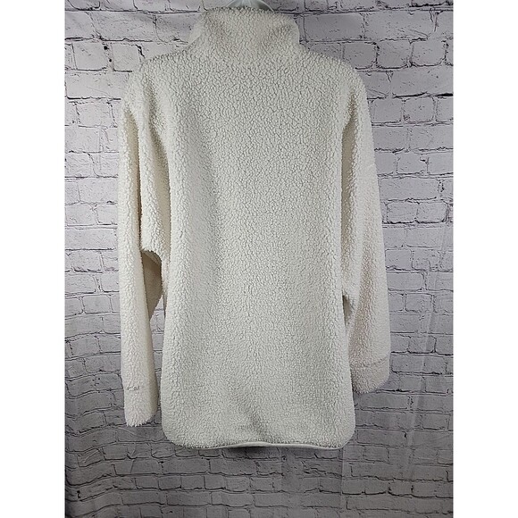 Womens Haven Well Within Sherpa Fleece White Pullover Button Mock Neck XL - Picture 6 of 8